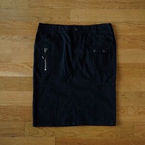 Diesel Pencil Skirt Women Black Utility Cargo Zipper Minimal Size 30 Y2K Grunge